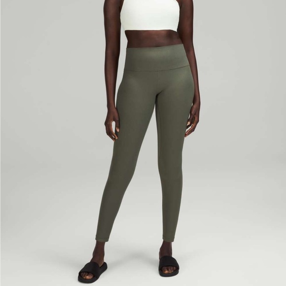 BNWT! Lululemon lululemon Align™ Ribbed High-Rise Pant 28" Army Green - Picture 1 of 7